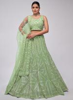 Soft Net Light Green Wedding Wear Sequins Work Lehenga Choli